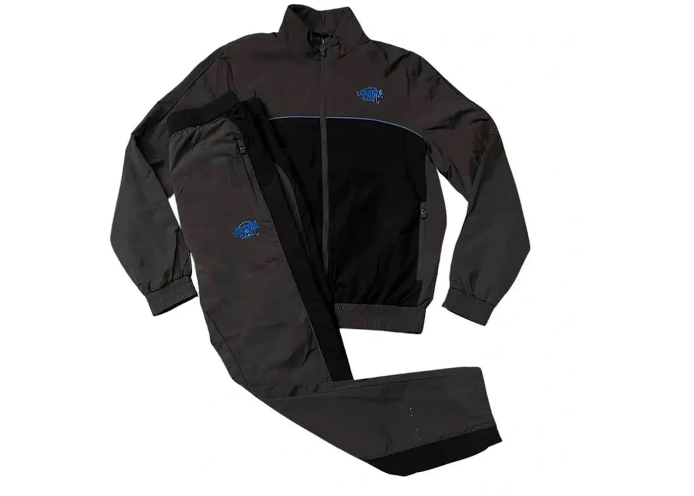 Syna Shell Syna World Syna Logo Shell Tracksuit Grey/Black/Cobalt – Side Kicks