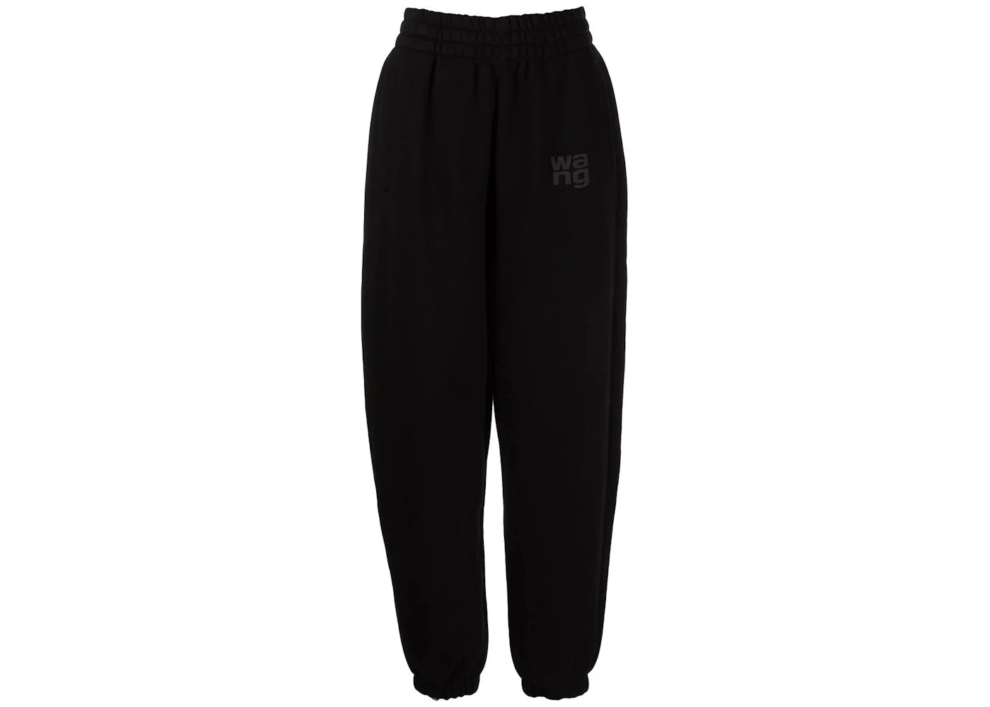 T by Alexander Wang Essential Puff Logo Structured Terry Sweatpants Black