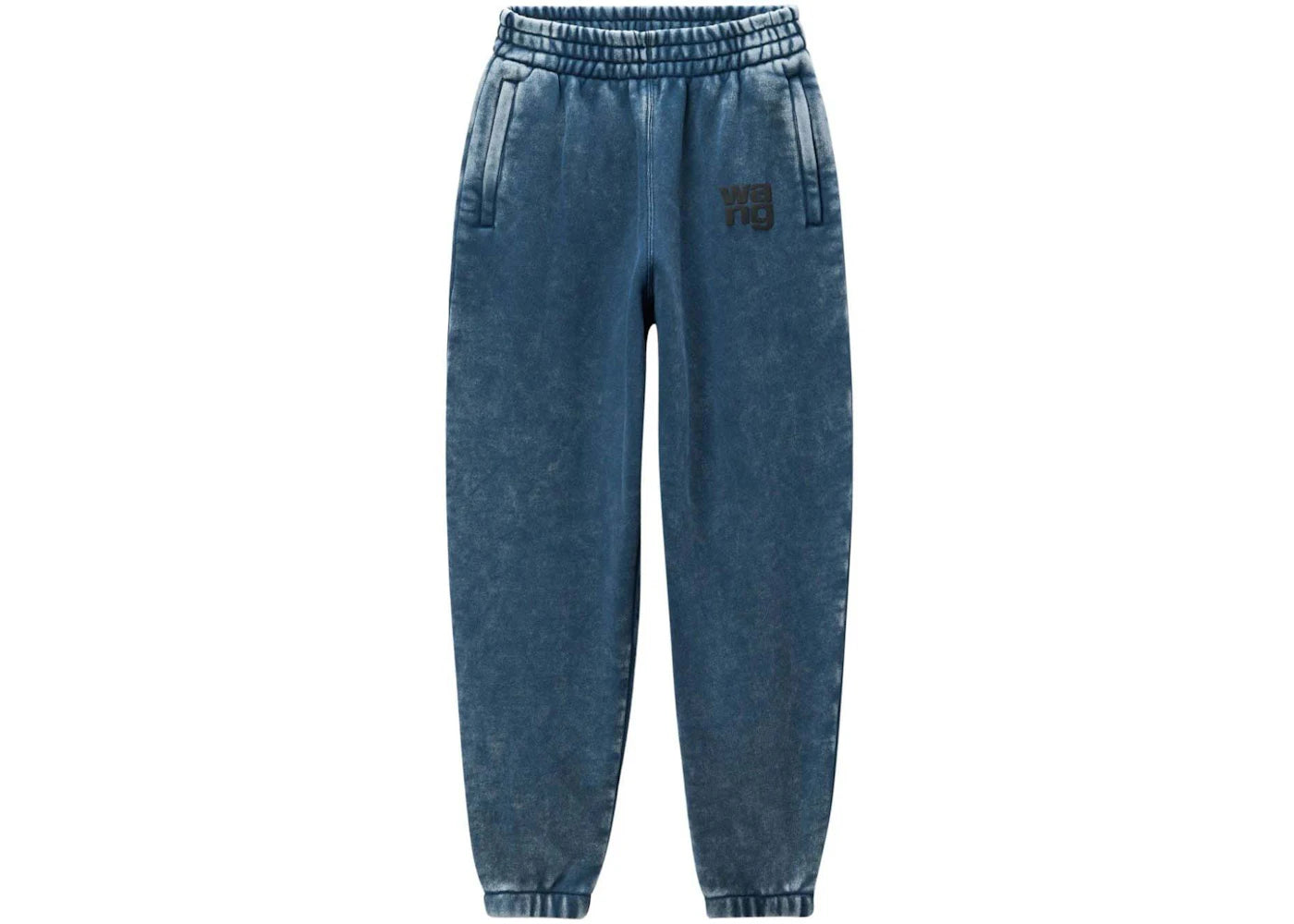 T by Alexander Wang Essential Terry Classic Puff Paint Logo Sweatpants Acid Black Ice