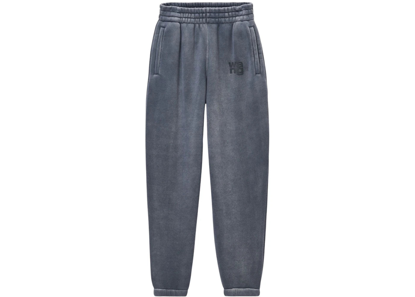 T by Alexander Wang Essential Terry Classic Puff Paint Logo Sweatpants Washed Asphalt