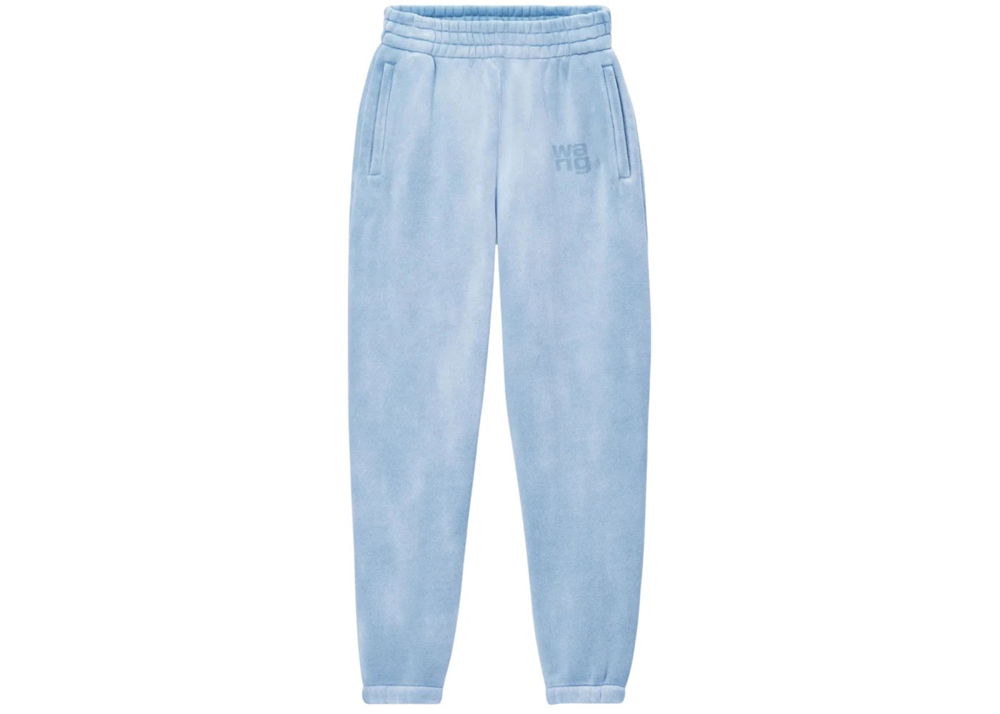 T by Alexander Wang Essential Terry Classic Puff Paint Logo Sweatpants Washed Pale Blue