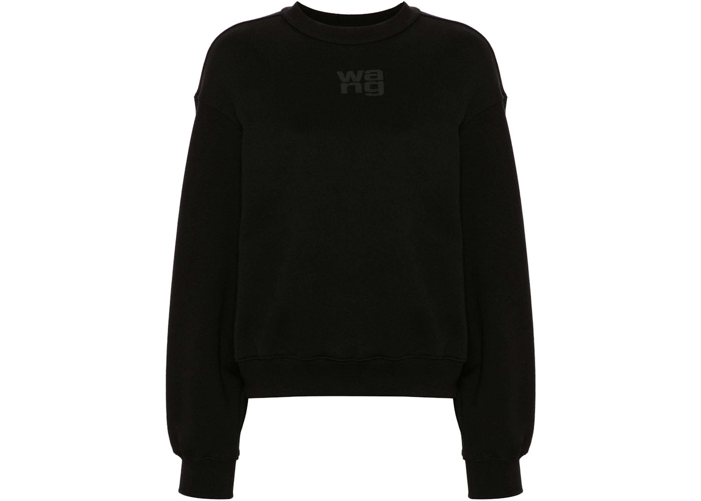 T by Alexander Wang Essential Terry Crew Puff Paint Logo Sweatshirt Black