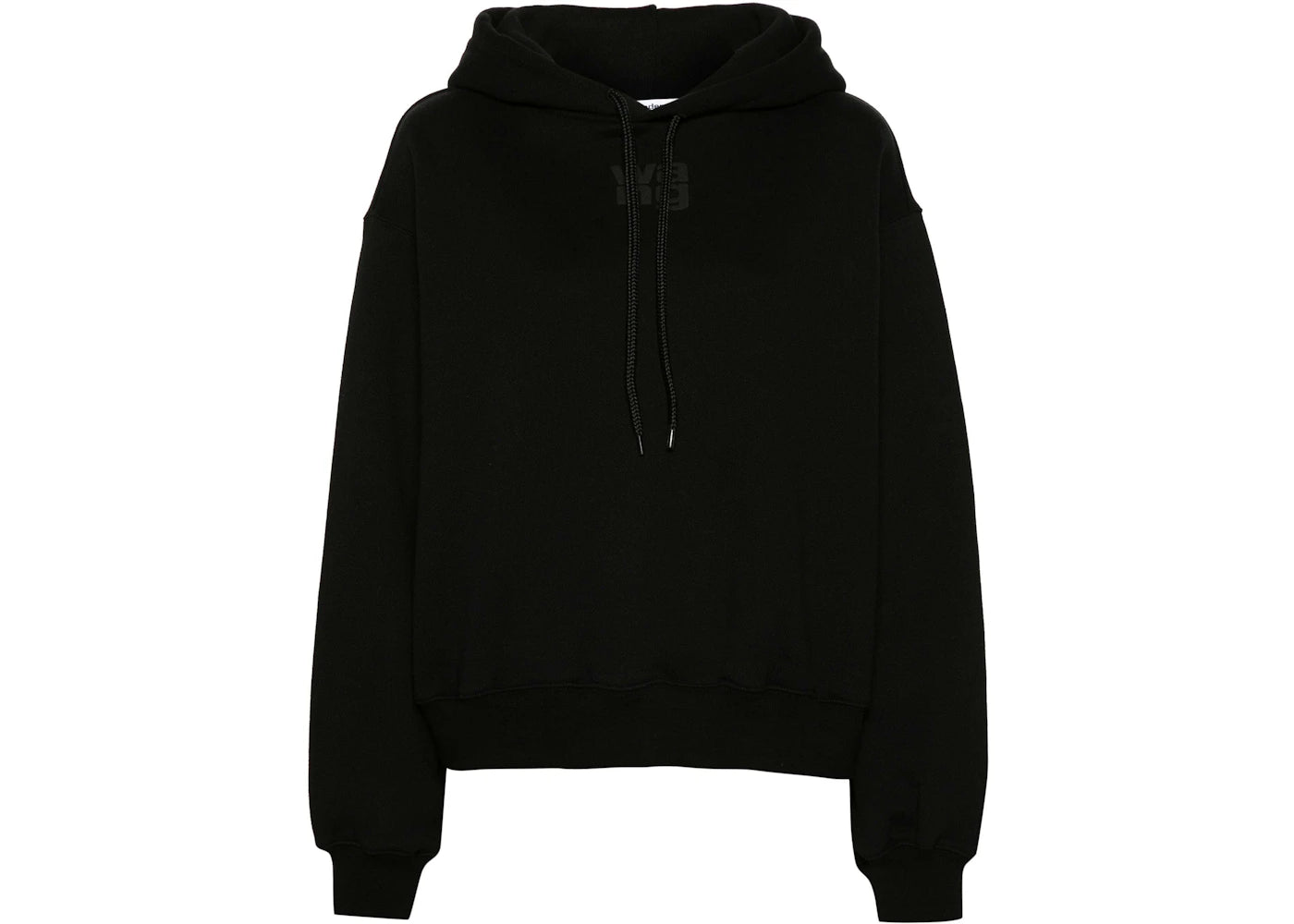 T by Alexander Wang Essential Terry Puff Paint Logo Hoodie Black