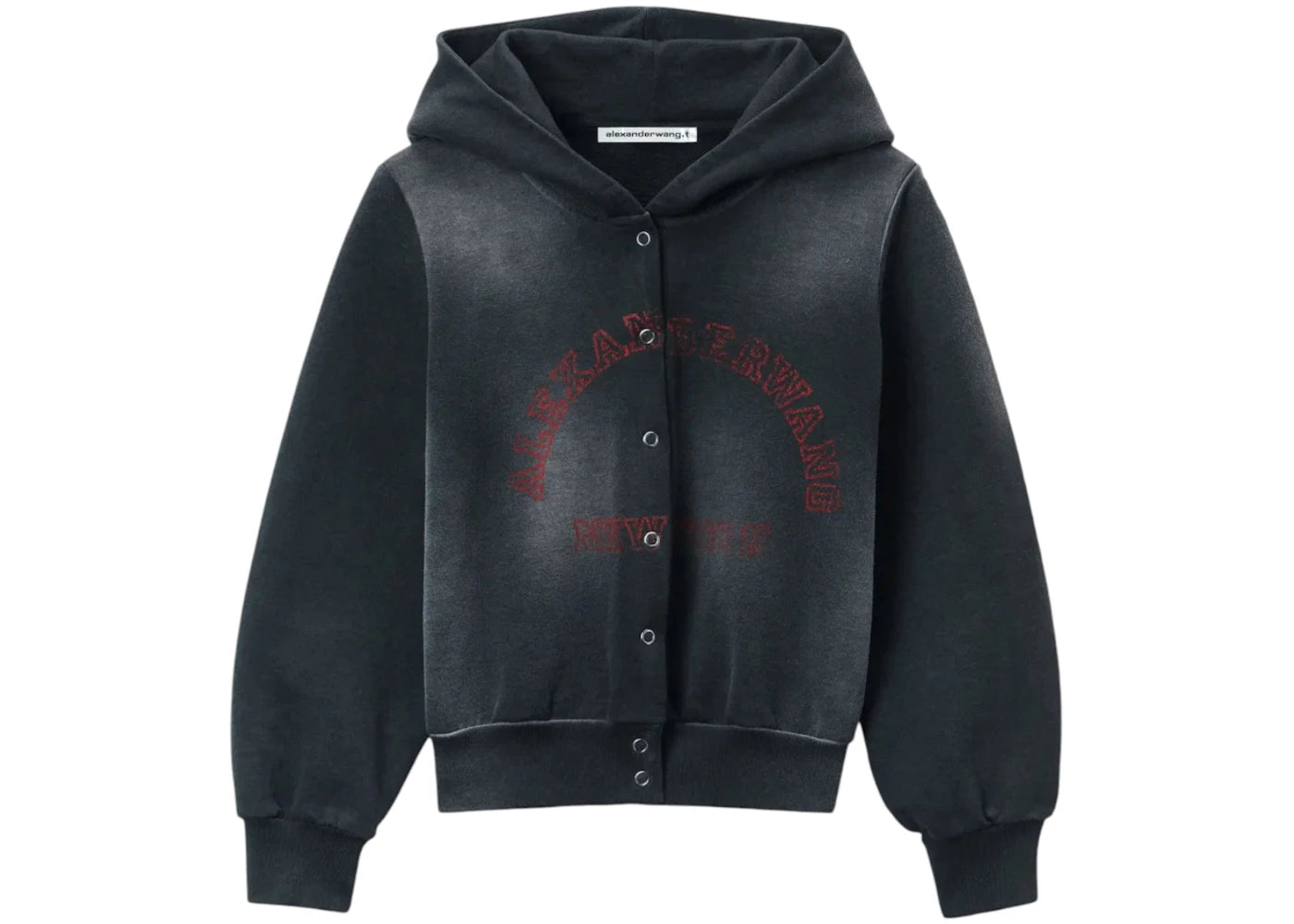 T by Alexander Wang Graphic Shrunk Cardigan Hoodie Orange