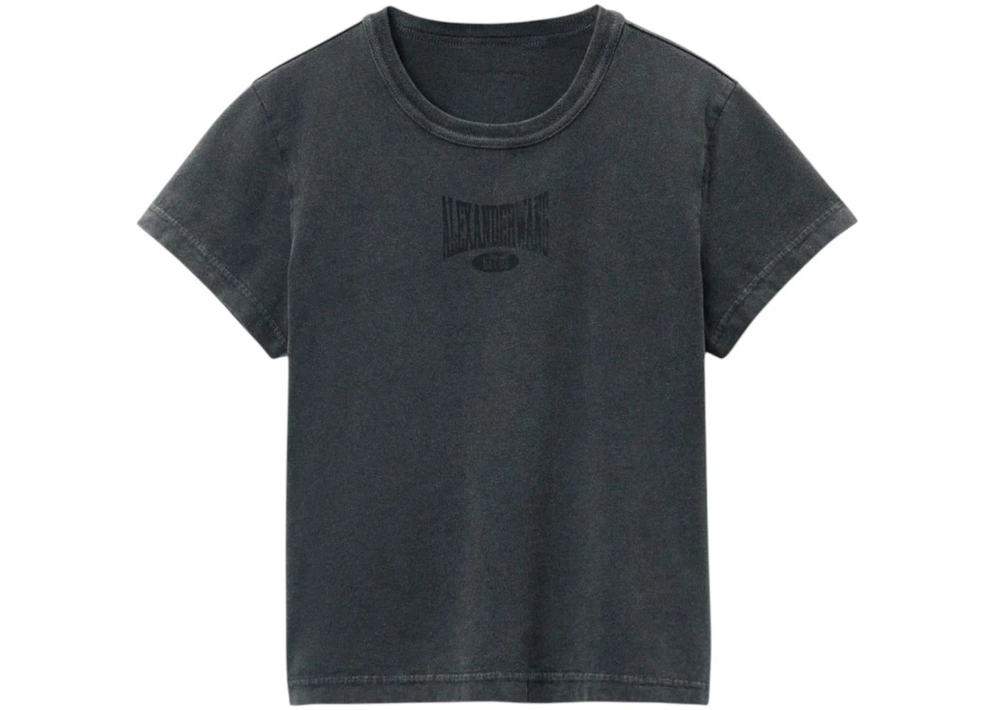 T by Alexander Wang Graphic Shrunken T-shirt Pale Gold Yellow