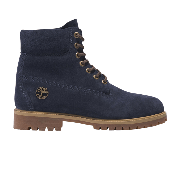 Timberland Heritage 6 Inch Lace Up Waterproof Dark Blue Suede