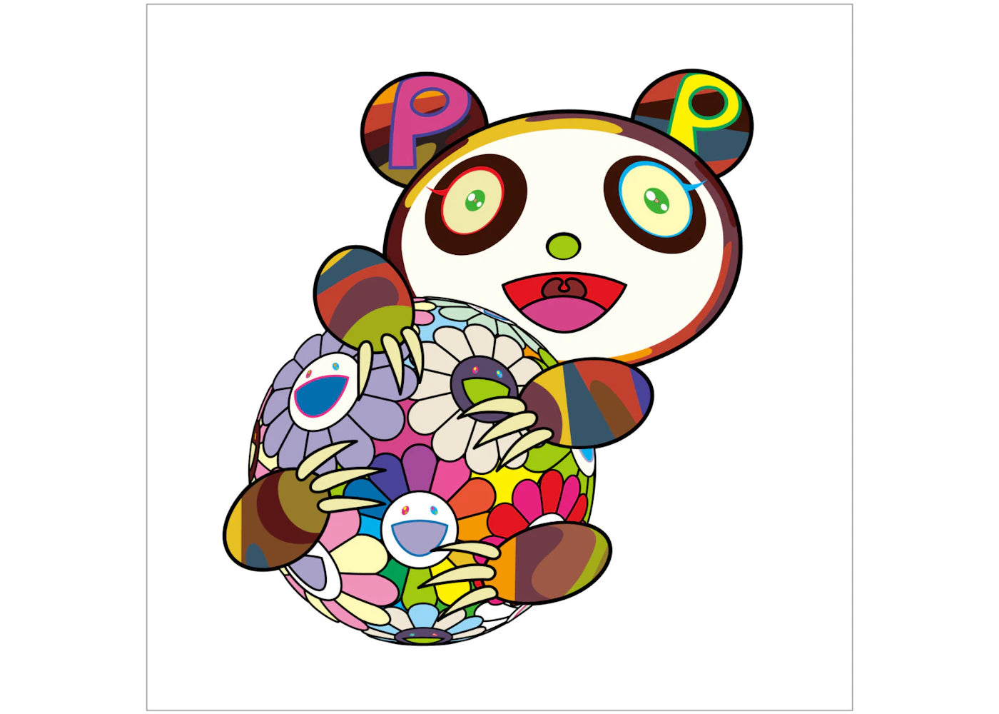 Takashi Murakami A Panda Cub Hugging a Ball of Flowers Print (Signed, Edition of 100)