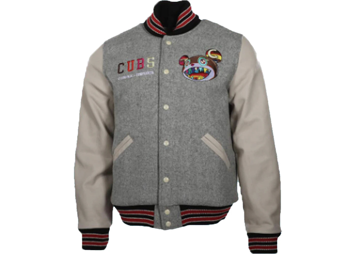 Takashi Murakami ComplexCon x Cubs Letterman Jacket Grey