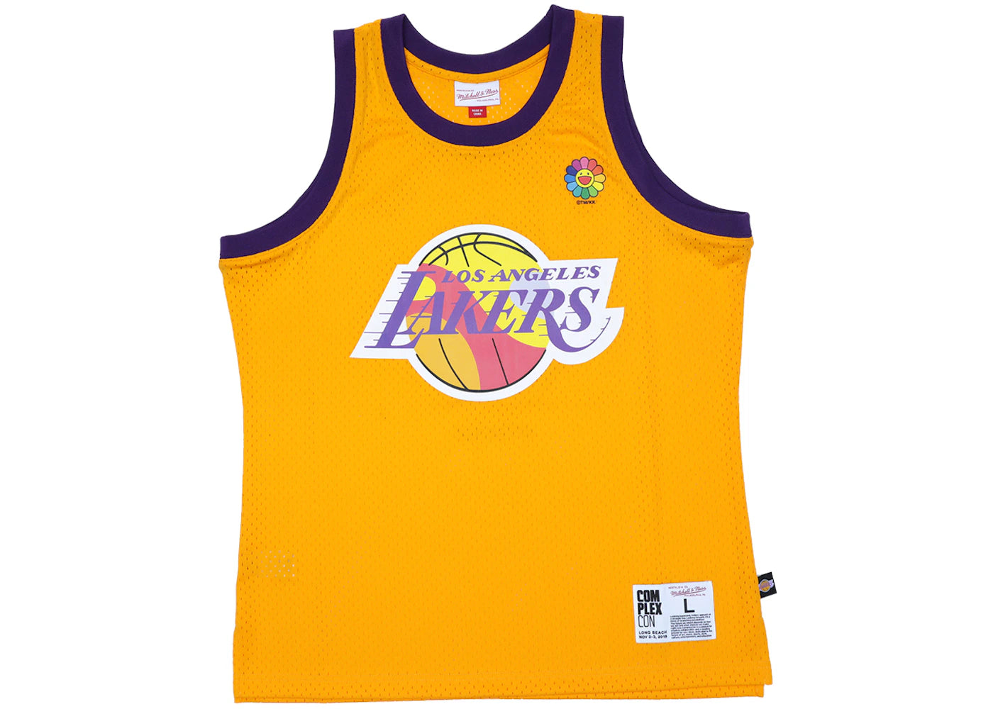 Takashi Murakami ComplexCon x LA Lakers M&N Basketball Jersey Gold