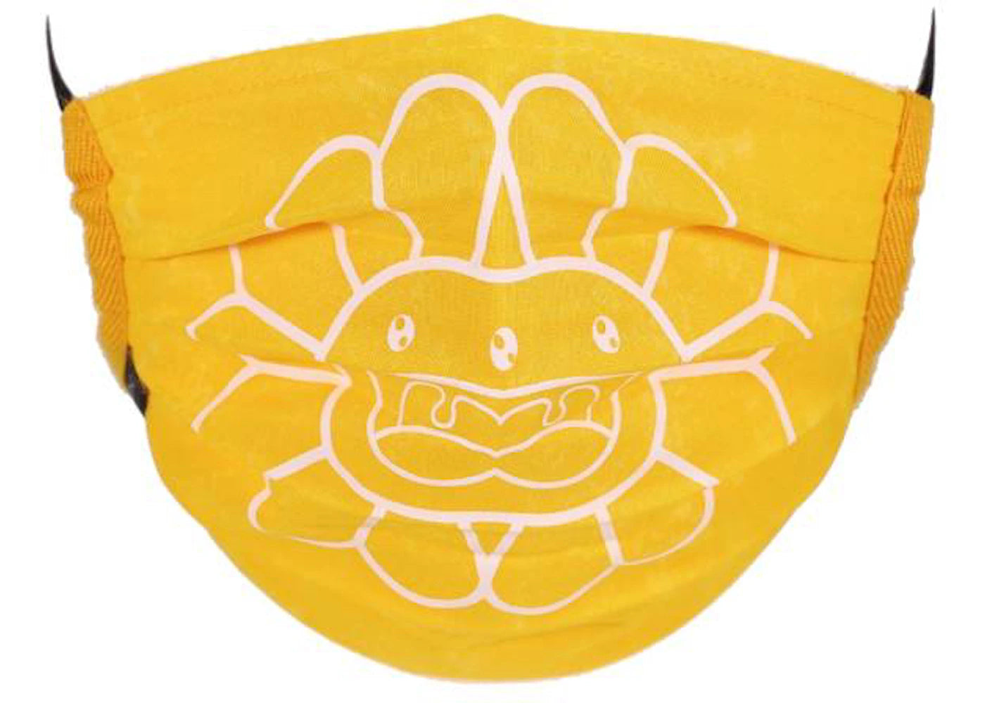 Takashi Murakami Doubleface Flower Face Mask Bright Yellow/White