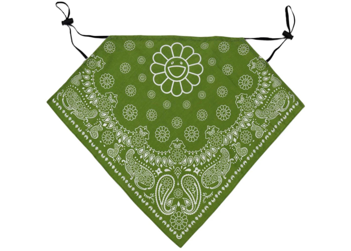 Takashi Murakami Flower Bandana Mask Green