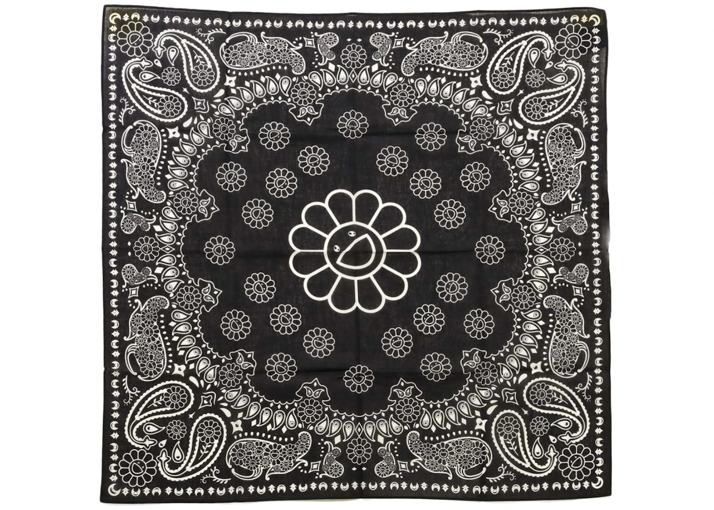 Takashi Murakami Flower Paisley Bandana Black