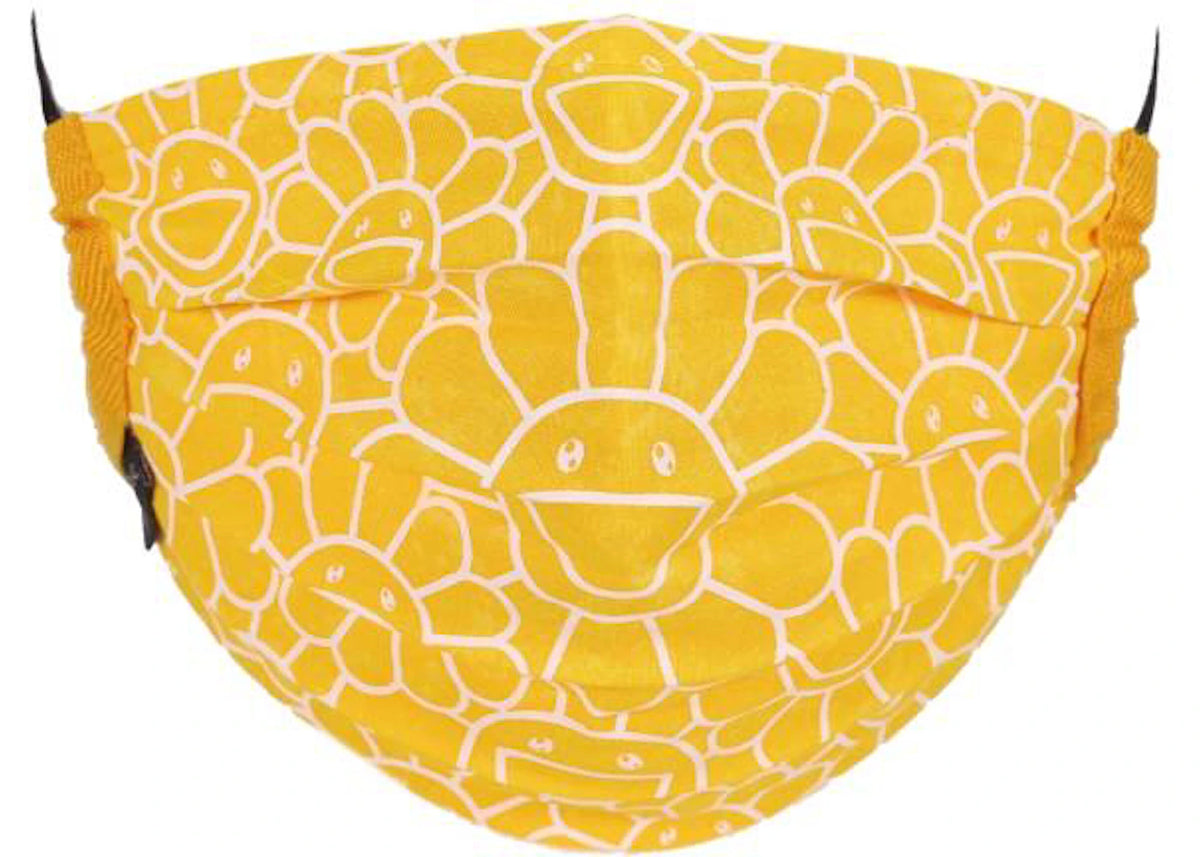 Takashi Murakami Flower Pattern Face Mask Bright Yellow/White