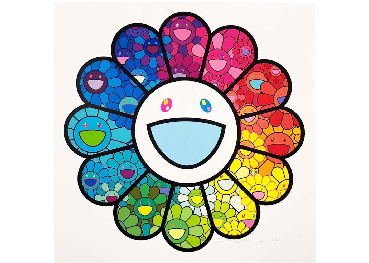 Takashi Murakami Multicolor Super Flat Flowers Print (Signed, Edition of 100)