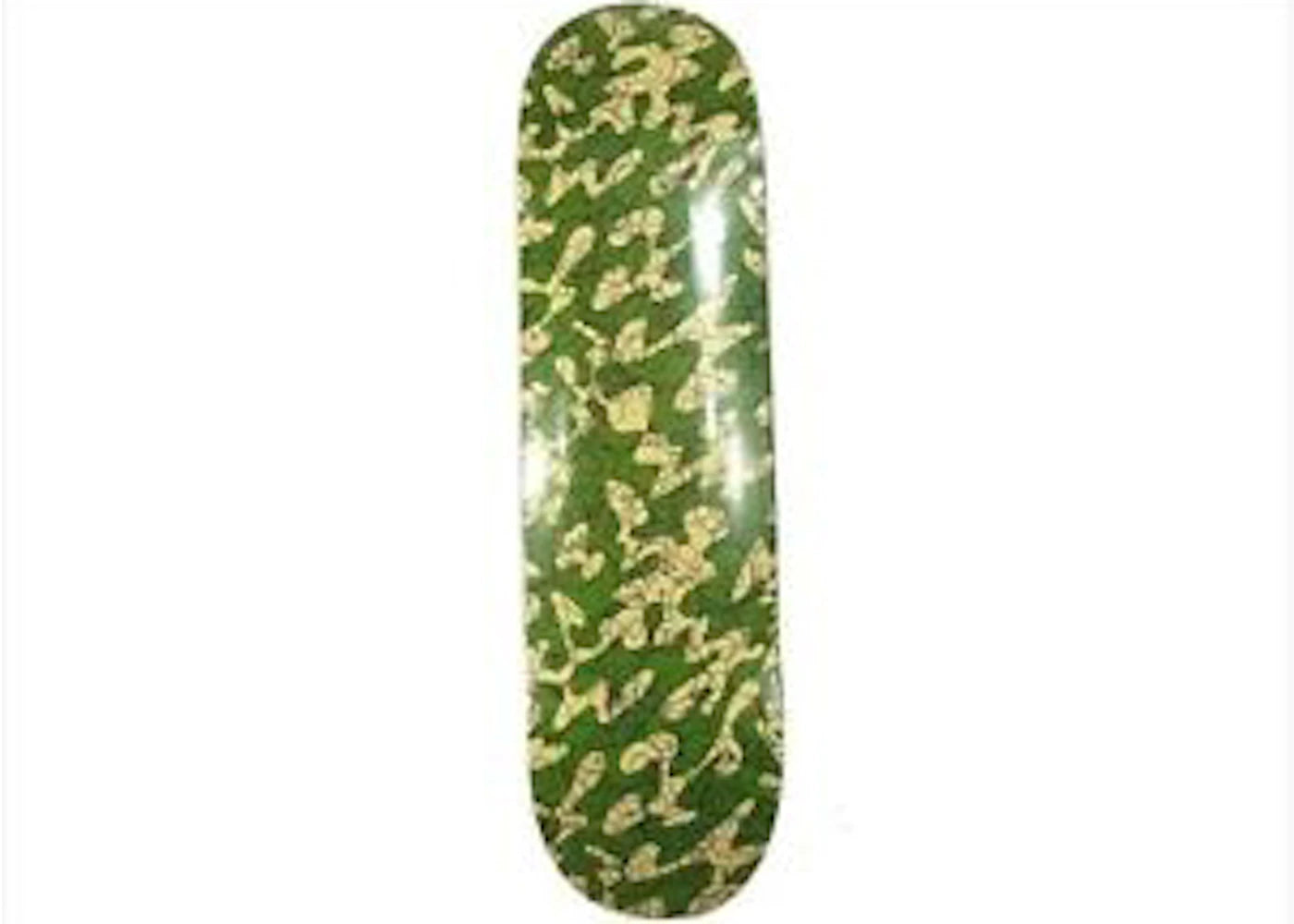 Takashi Murakami Skulls Skateboard Deck Camo Dark Green/Yellow