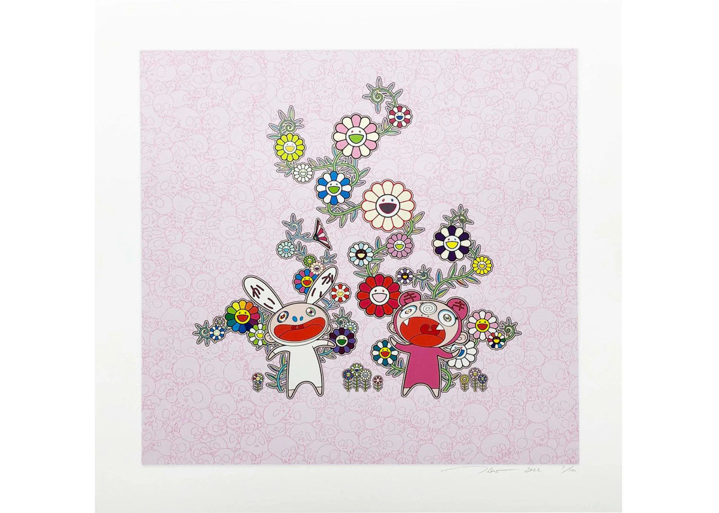 Takashi Murakami Yuzuki Hana Flower and Kaikai Kiki Print (Signed, Edition of 100)