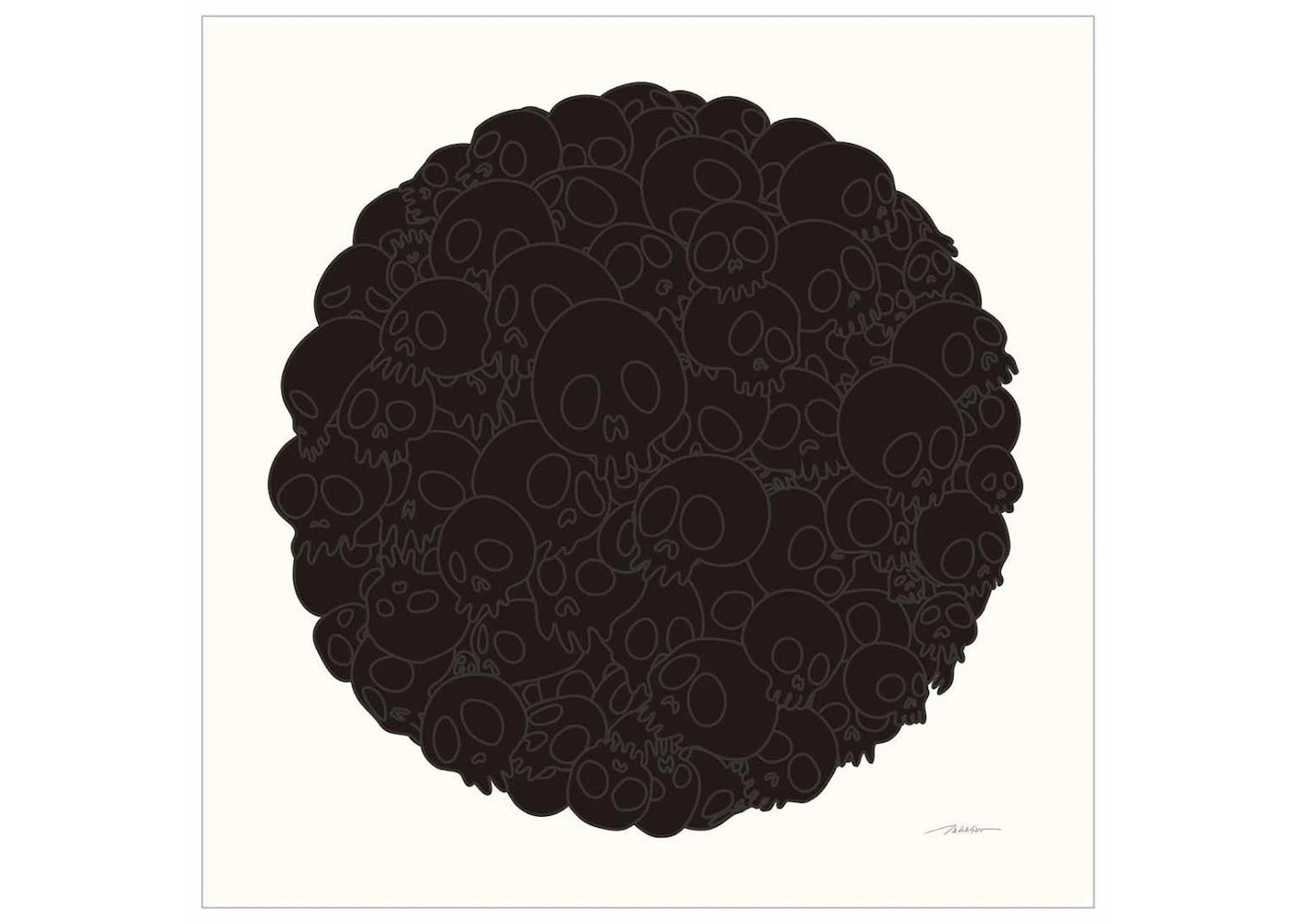 Takashi Murakami for BLM Black Skulls Round Print (Signed, Edition of 300)