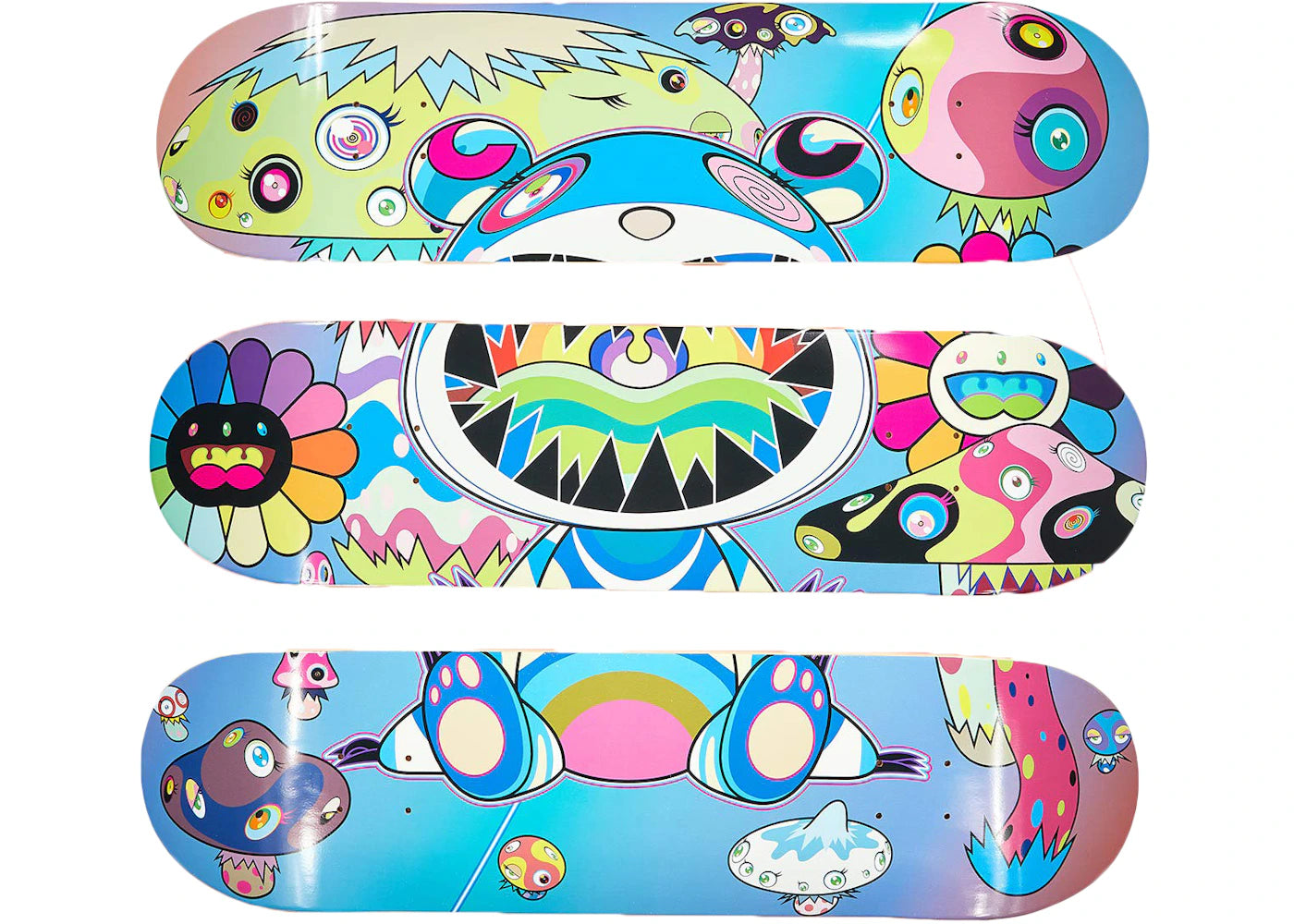 Takashi Murakami x ComplexCon Mutated Skateboard Deck (Set of 3) Multicolor