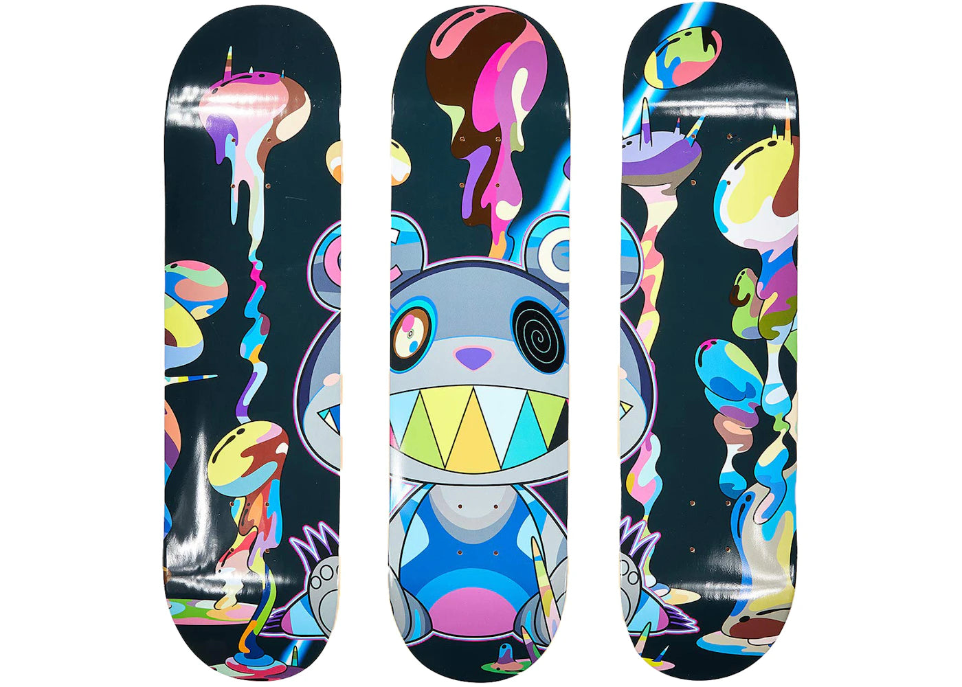 Takashi Murakami x ComplexCon Polluted Skateboard Deck (Set of 3) Multicolor