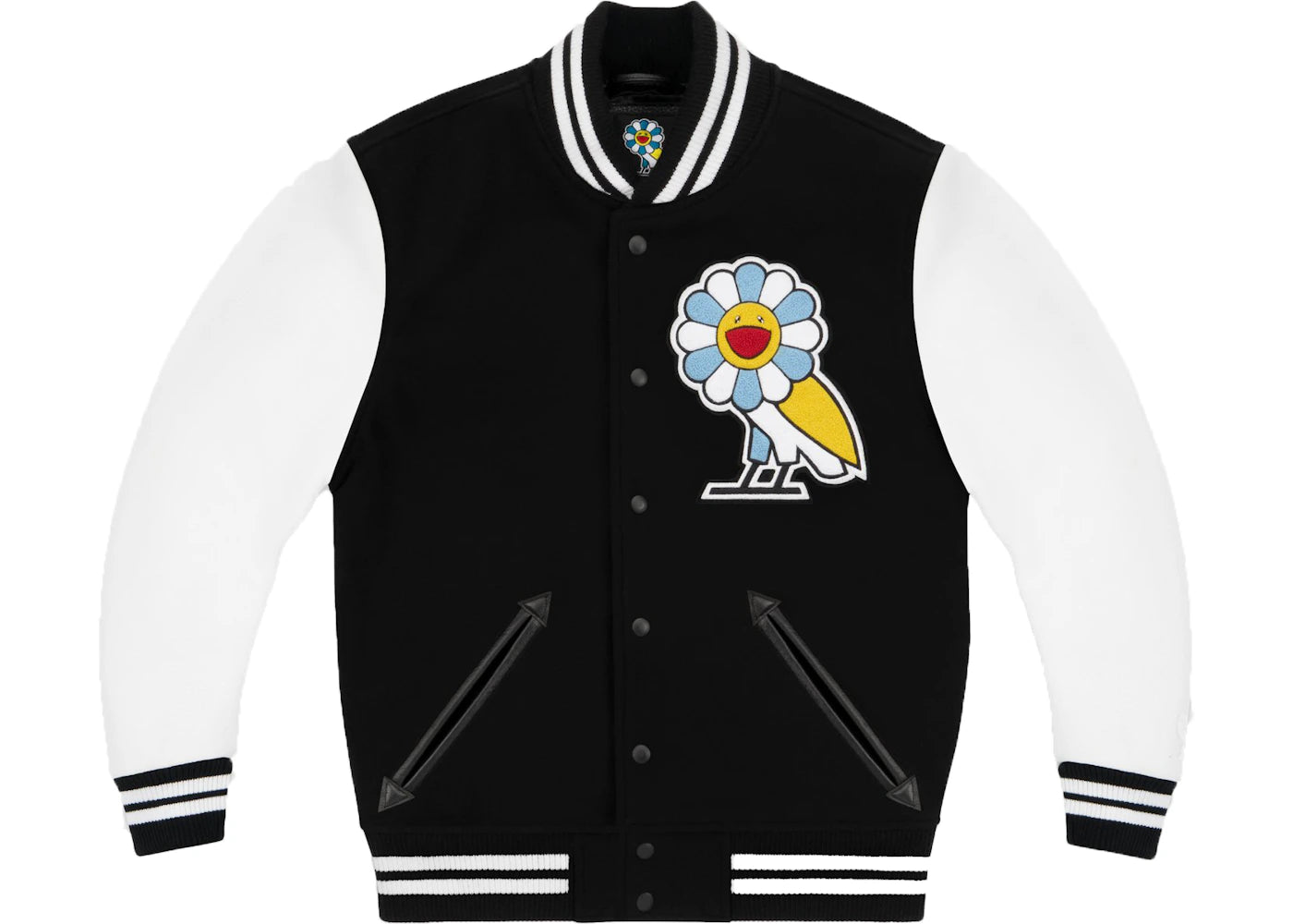 Takashi Murakami x OVO Varsity Jacket Black/White