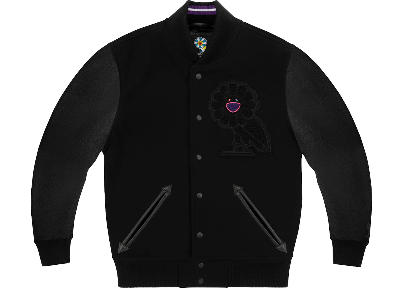 Takashi Murakami x OVO Varsity Jacket Black