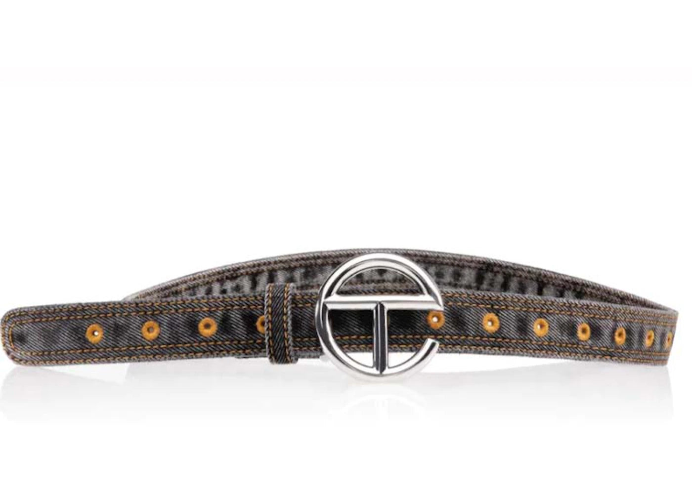 Telfar Denim Logo Belt Black