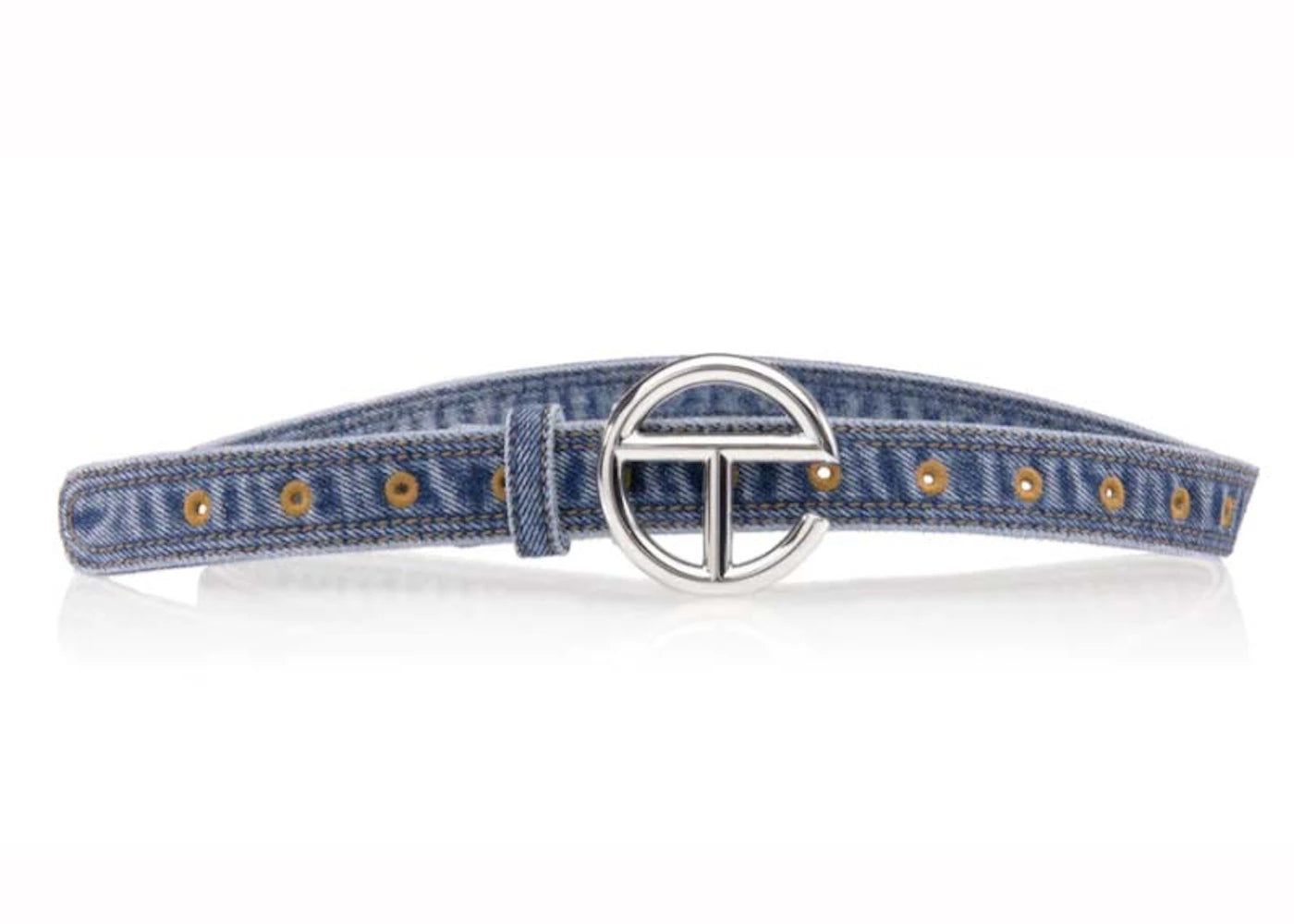 Telfar Denim Logo Belt Blue