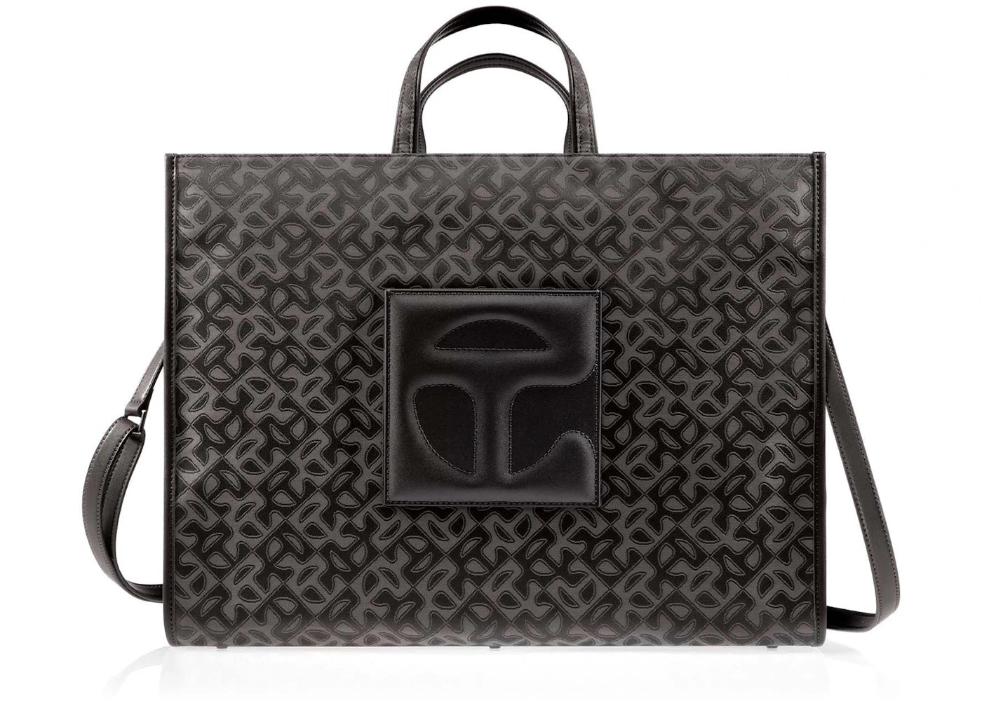 Telfar Large Jacquard Shopper Black Monogram