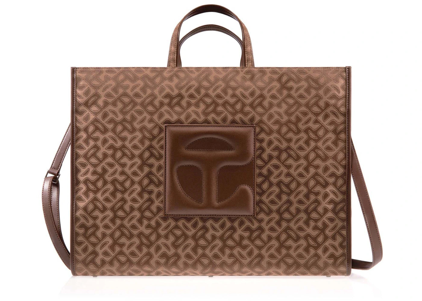 Telfar Large Jacquard Shopper Tan Monogram