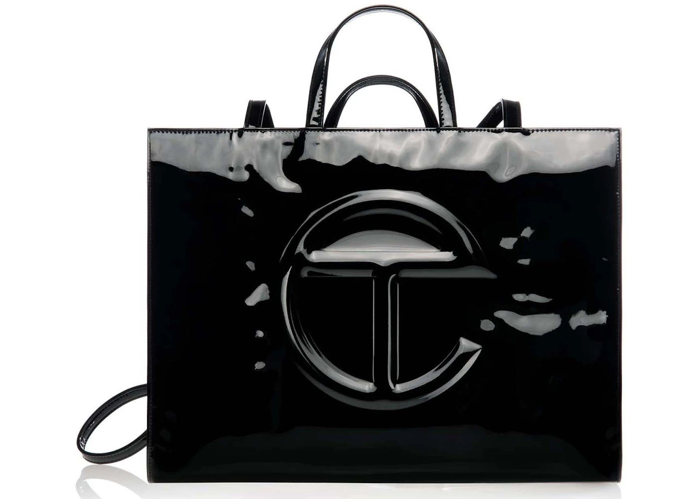 Telfar Large Patent Shopping Bag Black