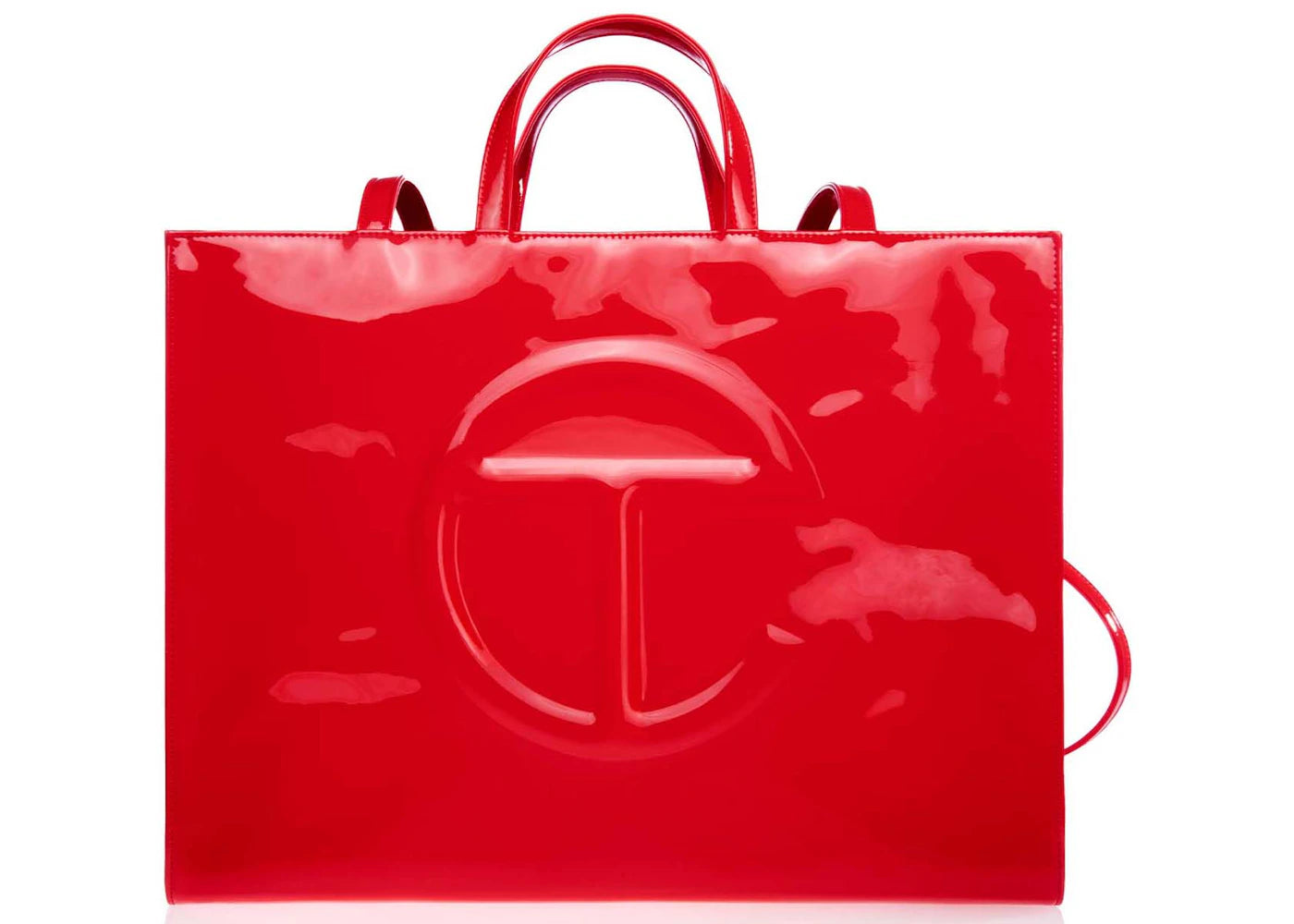 Telfar Large Patent Shopping Bag Red