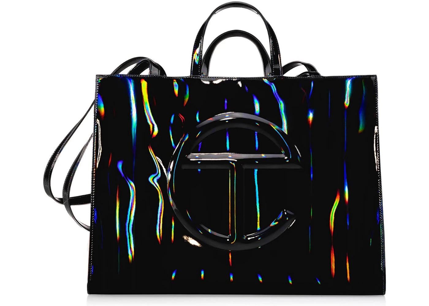 Telfar Large Shopping Bag Black Rainbow