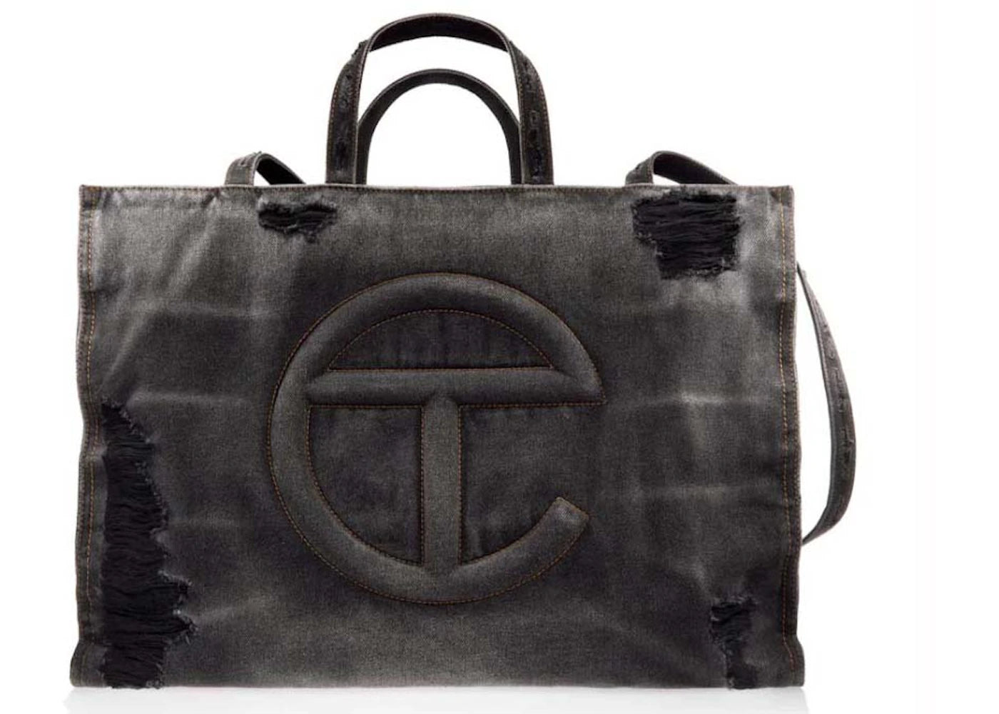 Telfar Large Shopping Bag Distressed Black