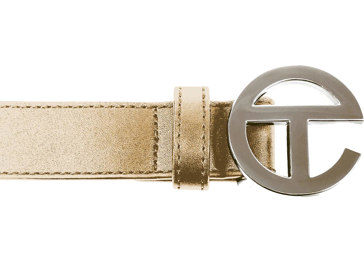 Telfar Logo Belt Gold