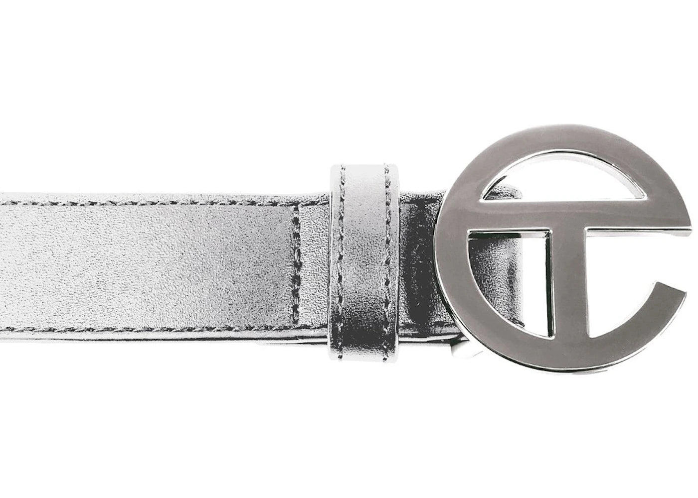 Telfar Logo Belt Silver