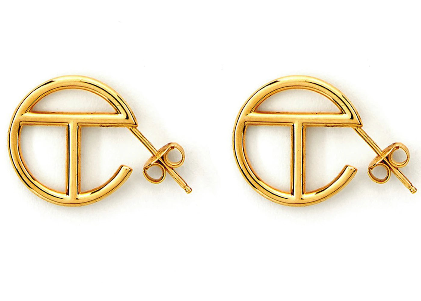 Telfar Logo Hoop Earring Small Gold