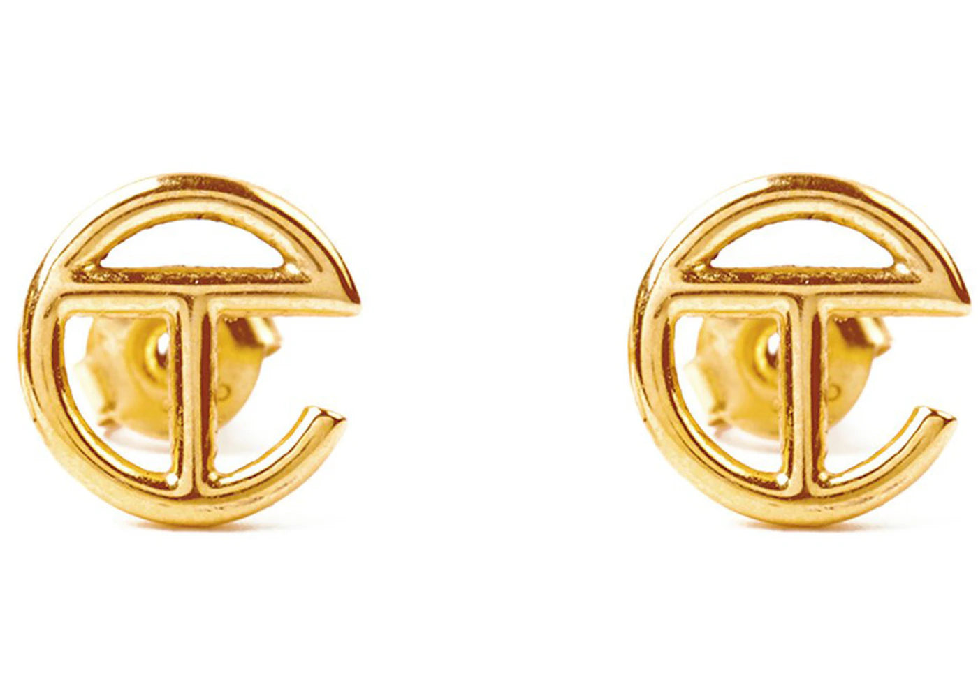 Telfar Logo Stud Earring Gold