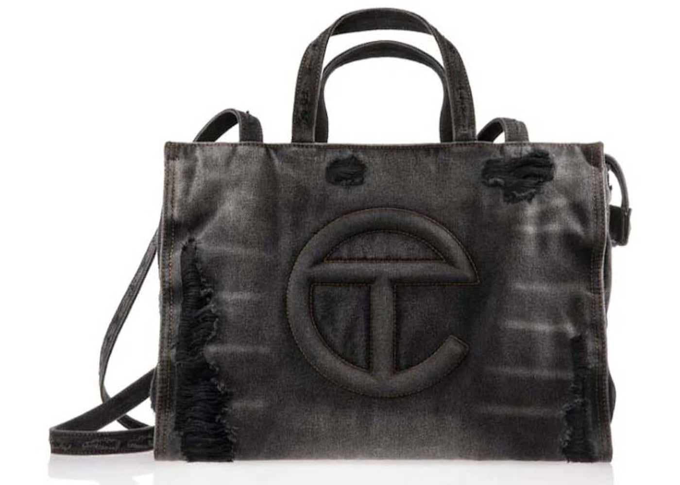 Telfar Medium Shopping Bag Distressed Black