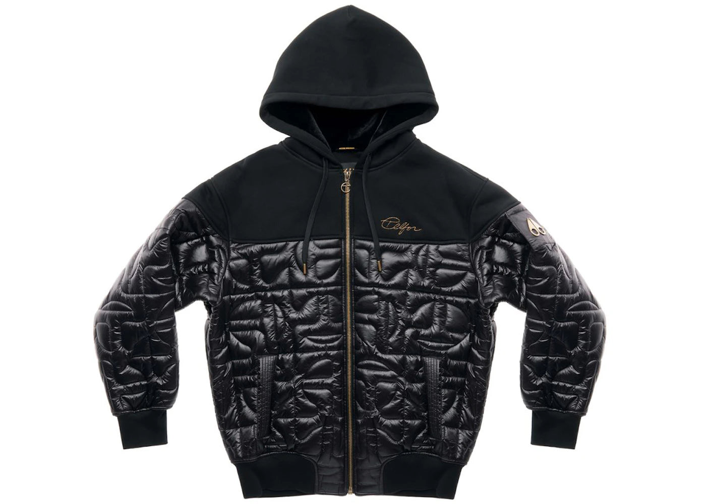 Telfar Moose Knuckles x Telfar Quilted Hoodie Black