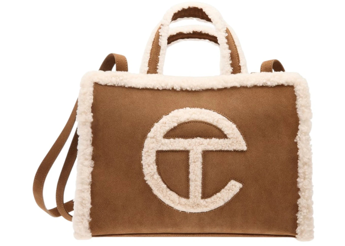 Telfar Shmedium Shearling Shopper Roasted Chestnut