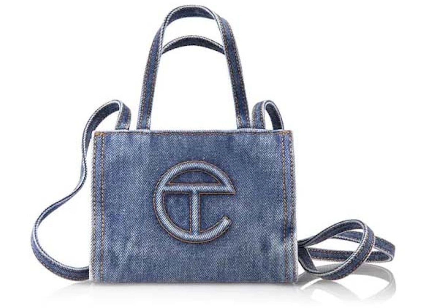 Telfar Small Denim Shopping Bag Blue