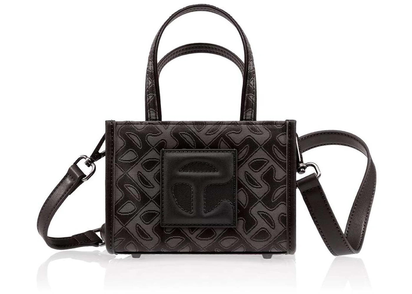 Telfar Small Jacquard Shopper Black Monogram