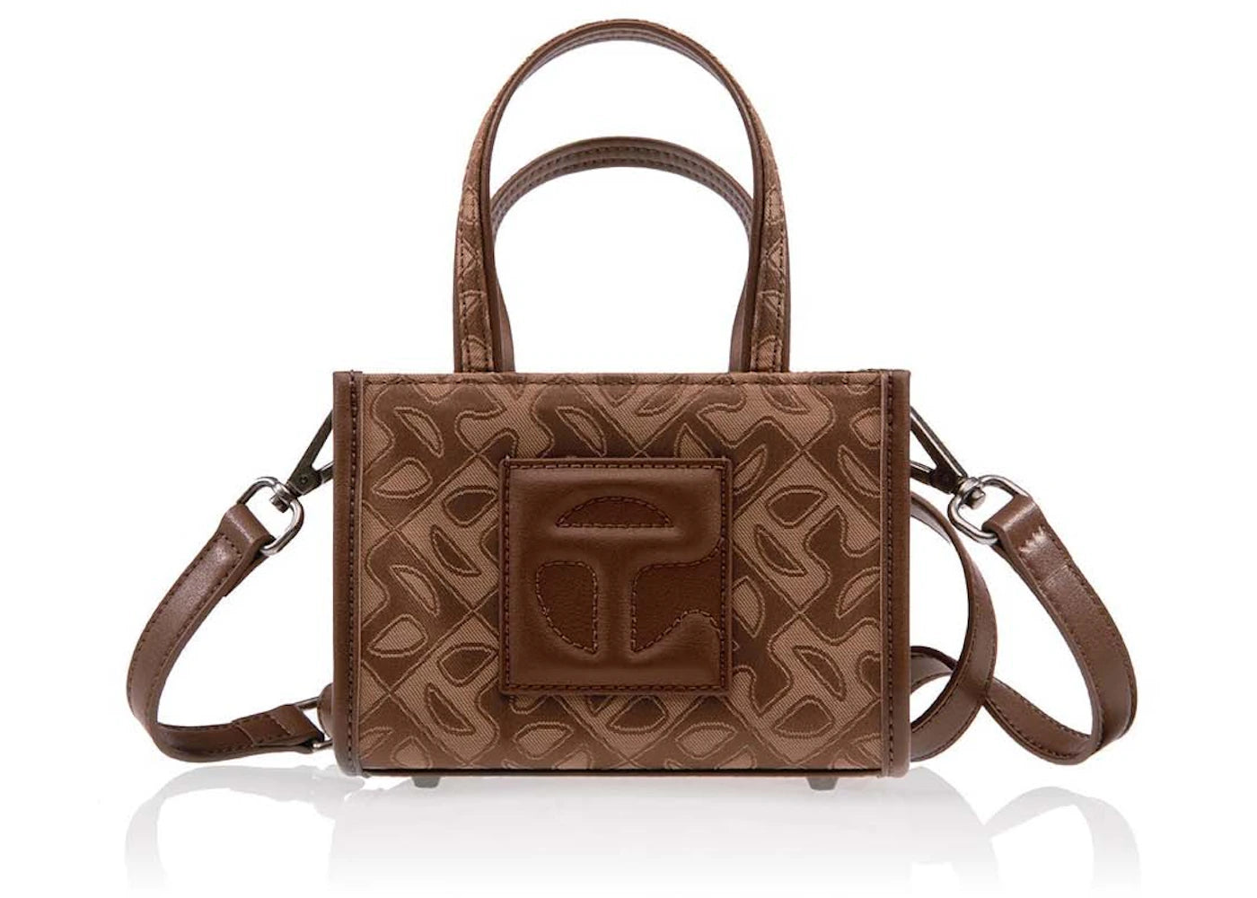 Telfar Small Jacquard Shopper Tan Monogram