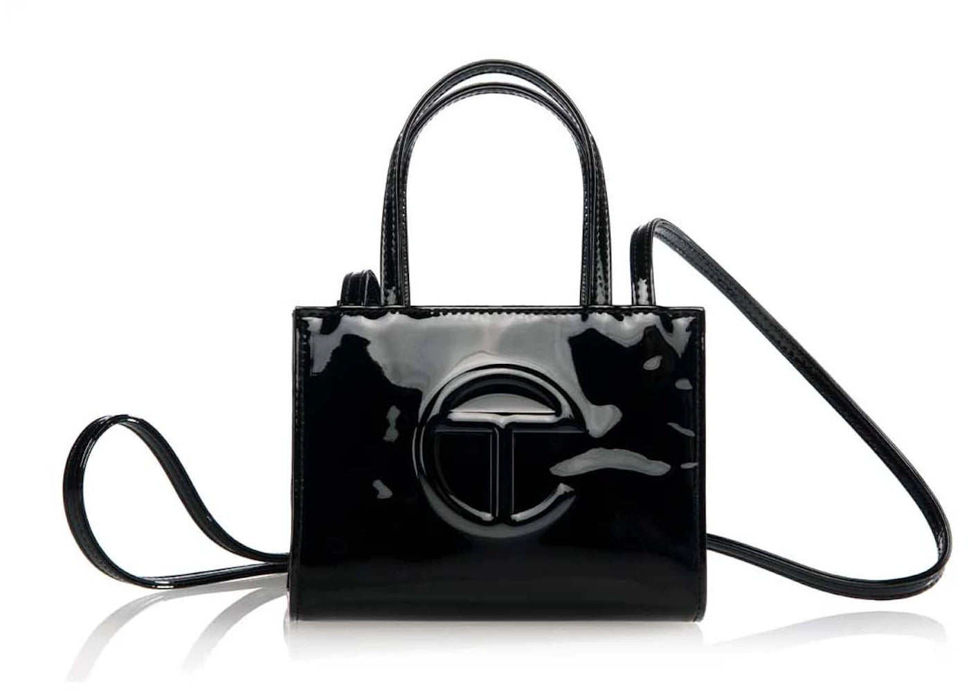 Telfar Small Patent Shopping Bag Black