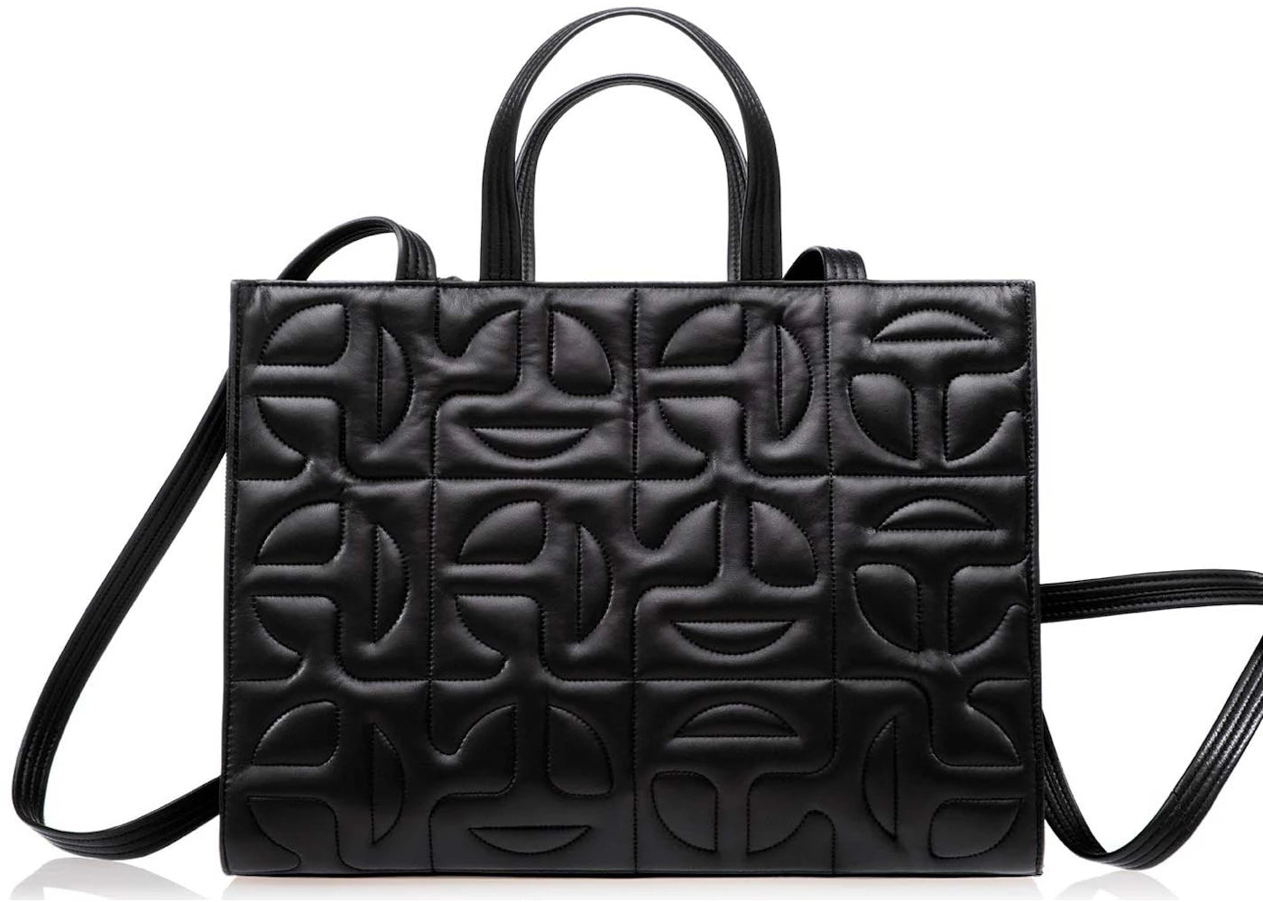 Telfar x Moose Knuckles Leather Quilted Medium Shopper Black