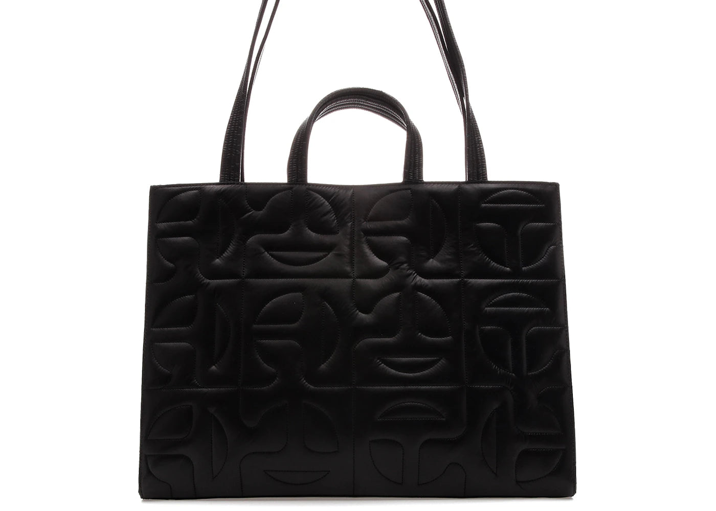 Telfar x Moose Knuckles Leather Quilted Shopper Tote Large Black