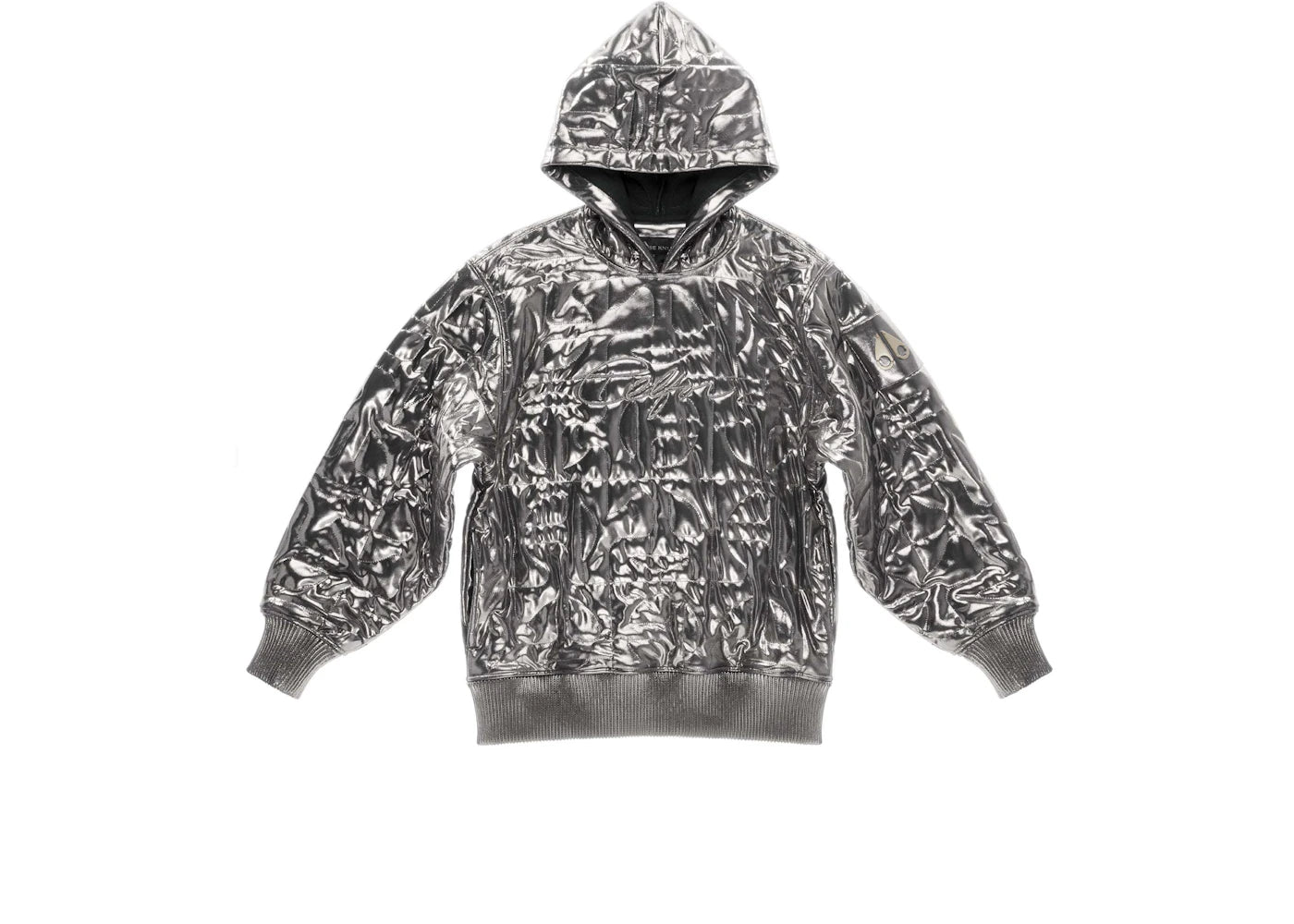 Telfar x Moose Knuckles Quilted Hoodie Silver