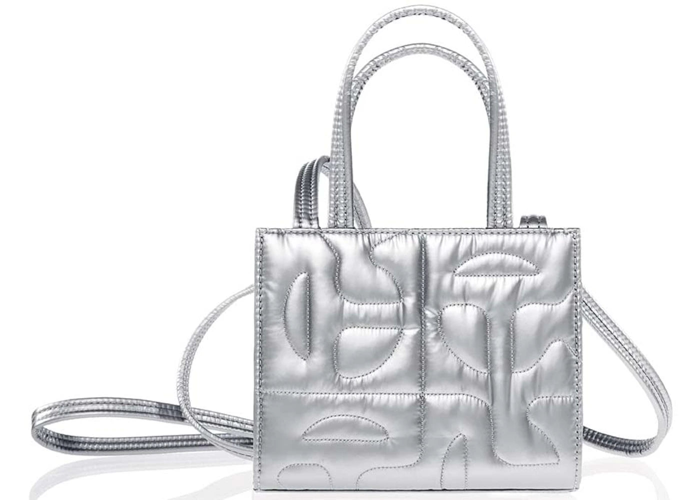 Telfar x Moose Knuckles Quilted Small Shopper Silver