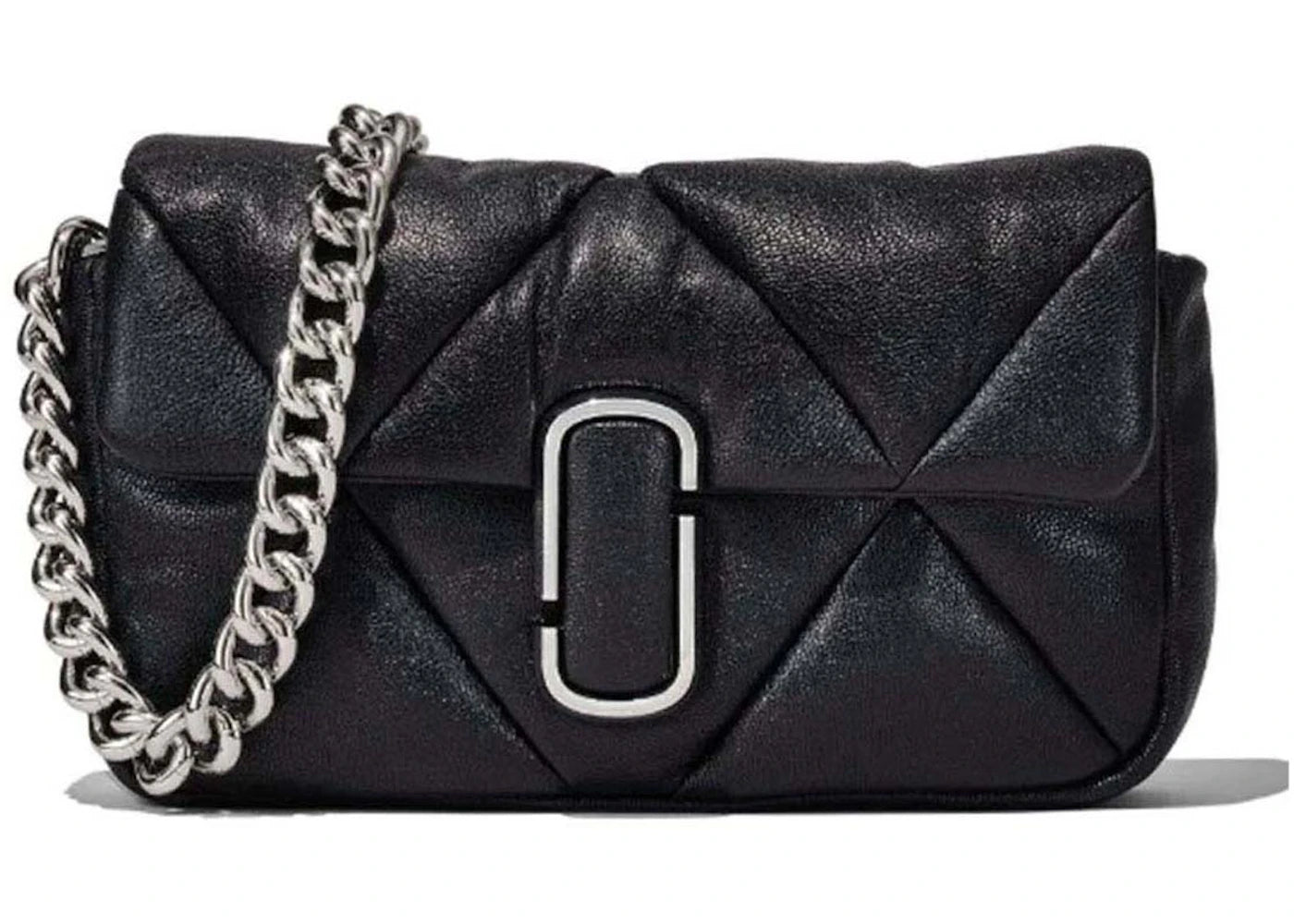 Marc Jacobs The Puffy Diamond Quilted J Marc Shoulder Bag Black