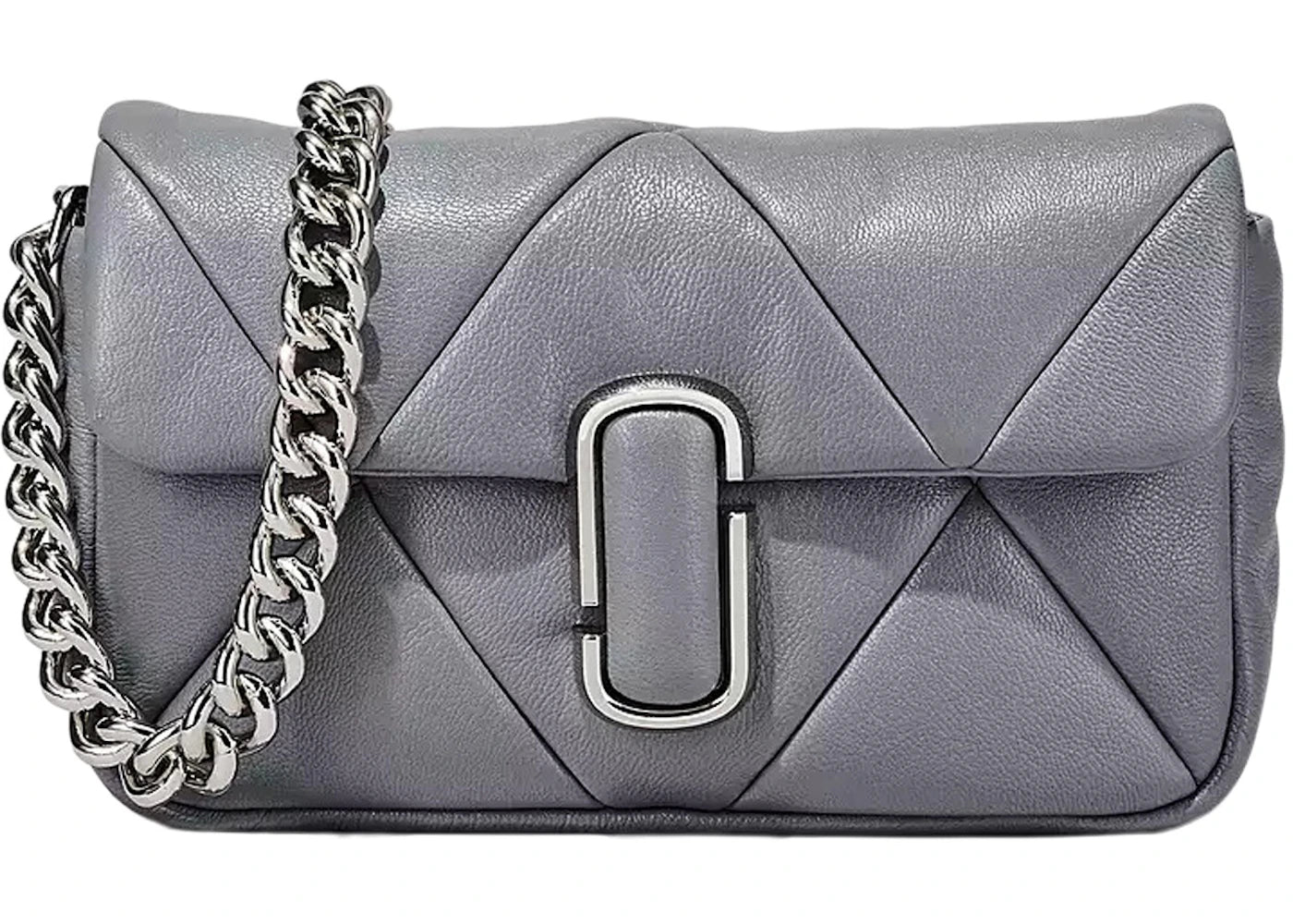 Marc Jacobs The Puffy Diamond Quilted J Marc Shoulder Bag Wolf Grey